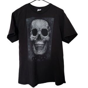 Delta ProWeight Mens Black Skull Graphic T-Shirt Medium
